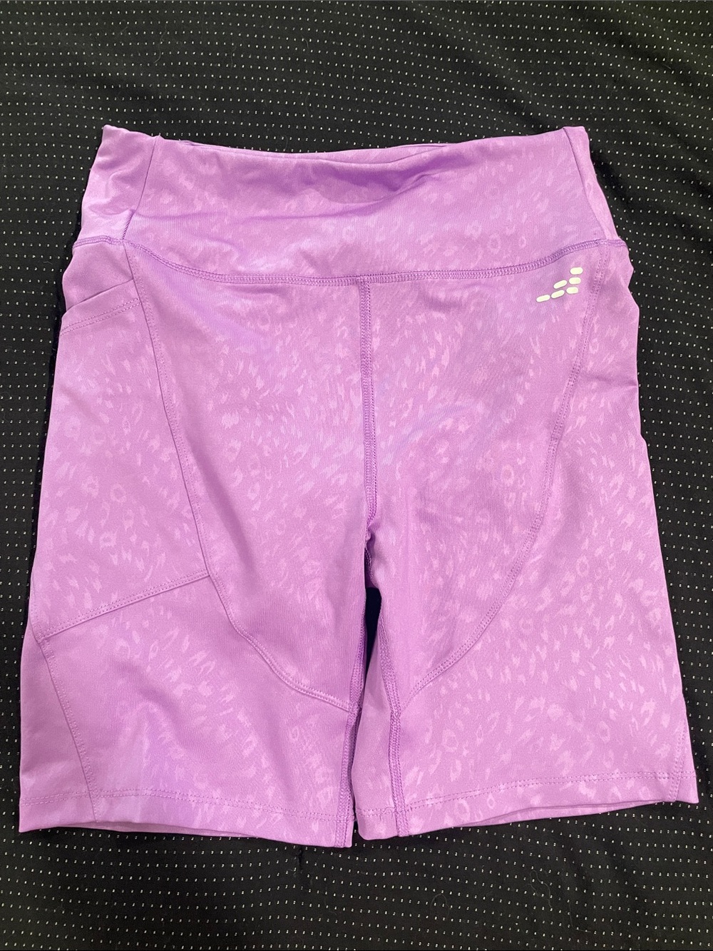 High-Rise Purple Bike Shorts with Side Pocket